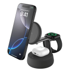 Belkin UltraCharge Pro 3-in-1 magnetinis belaidis įkroviklis 25W Qi2, Anglies spalvos
