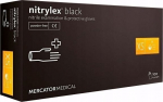 Vienkartinės nitrilinės pir&scaron;tinės Mercator Nitrylex Black, juodos sp., be pudros, 100 vnt.