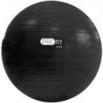 Gimnastikos kamuolys su pompa Profit DK 2102, 65 cm, juodas, Juoda