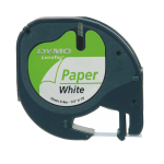dymo originalios juostos kasetė, dymo, 59421, s0721510, juodas spausdinimo/baltas pagrindas, 4 m, 12 mm, letratag popierinė juosta