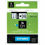 Dymo tape D1, juoda/balta (40913)