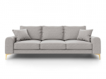 Trivietė sofa Mazzini Sofas Madara 222 cm, &scaron;viesiai pilka