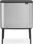 Brabantia &scaron;iuk&scaron;liadėžė Bo Touch Bin, 3&times;11 l, sidabrinė