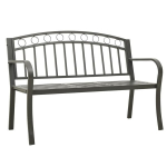 vidaXL Sodo suoliukas pilkos spalvos, 120cm, plienas Pilka