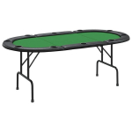 Sulankstomas pokerio stalas vidaXL, 206x106x75 cm, žalias