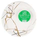 Ekologi&scaron;kos popierinės lėk&scaron;tės Marble Go Green &Oslash;22cm 10 vnt./ 0,11kg