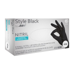 Vienkartinės nitrilo pir&scaron;tinės be pudros Style Black, L dydis, 100 vnt.