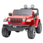 Dvivietis vaiki&scaron;kas elektromobilis Hecht Jeep Wrangler Rubicon, raudonas