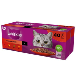 Whiskas su jautiena, vi&scaron;tiena, ėriena ir pauk&scaron;tiena, 40x85 g