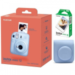 Fujifilm Instax Mini 12, Pastel Blue + Instax Mini Glossy (10 vnt.) + Originalus dėklas