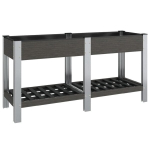 Sodo lovelis su lentyna, vidaXL , 175x50x75cm, Pilka