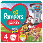 Sauskelnės-kelnaitės PAMPERS Pants Paw Patrol, 4 dydis, 9-15 kg, 72 vnt