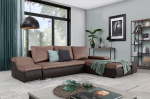 De&scaron;ininė kampinė sofa Ontario, ruda