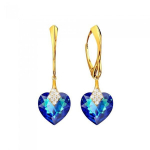 Sidabriniai auskarai su Swarovski kristalais DiamondSky Cute Valentine (Bermuda Blue) DS02A557