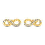 Paauksuoti auskarai su cirkoniu moterims Brilio Silver Infinity EA360Y sBS1727