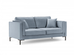 Dvivietė sofa Luis 2, &scaron;viesiai mėlyna/juoda