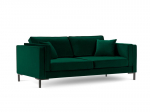 Trivietė sofa Luis 3, žalia/juoda