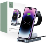 indukcinis 15 W 3in1 įkroviklis i&scaron;maniajam telefonui / ausinėms / Apple Watch&ldquo; &ndash; juodas