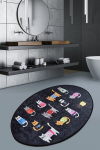 Vonios kilimas Black Cats Oval DJT 60x90 cm