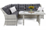 Lauko baldų komplektas Alicante Corner, kairinis, Light Grey / Grey Melange