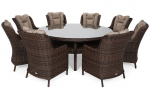 Lauko baldų komplektas Bristol Round Elegant 180 cm, 8+1, rudas