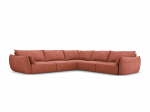 Simetrinė kampinė sofa Vanda, 7 sėdimos vietos, raudona