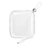Atsarginis maitinimo &scaron;altinis ("Power Bank") Kompakti&scaron;kas lengvas powerbankas 10000mAh USB-C USB-A baltas