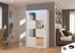 Spinta ADRK Furniture su LED ap&scaron;vietimu Lugano 120, balta
