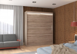 Spinta ADRK Furniture su LED ap&scaron;vietimu Lincoln 180, &scaron;viesiai ruda