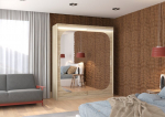 Spinta ADRK Furniture su LED ap&scaron;vietimu Arizona 180, smėlio
