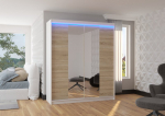 Spinta ADRK Furniture su LED ap&scaron;vietimu Balance 180, smėlio/balta