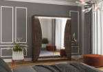 Spinta ADRK Furniture su LED ap&scaron;vietimu Charlotte 180, tamsiai ruda
