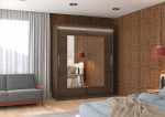 Spinta ADRK Furniture su LED ap&scaron;vietimu Rosette 180, tamsiai ruda