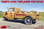 Klijuojamas modelis MiniArt 38045 Tempo A400 Tieflader Pritsche 3-Wheel Beer Delivery Truck 1/35