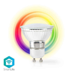 Nedis Inteligentus Wi-Fi LED &Scaron;viestuvas GU10 5W 330lm, RGBW Spalvos Sukurkite Atmosferą
