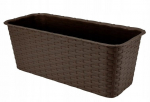 Balkono vazonas rotango dėžė ruda 40 cm, 40 cm