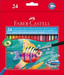 Akvareliniai pie&scaron;tukai su teptuku FABER CASTELL FISH, 24 spalvų (L)