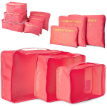 Lagamino organizatoriaus rinkinys Rivex, 6 dalys, raudonas