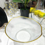 Stiklinė salotinė su auksiniu kra&scaron;tu, 27 cm, 2,8 l