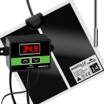 &Scaron;ildymo kilimėlis su termostatu, Terrario Amantea 2.0, LED ekranas, 14W, 28x28cm