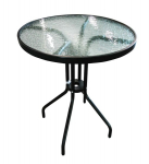 Stalas 60x70cm metalinis su stiklo stalvir&scaron;iu
