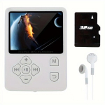 MP3 grotuvas MP3 grotuvas su 32GB atminties muzikai ir radijui.,  Baltas