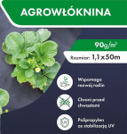 Juoda agrotinklinė danga 1.1x50m, 90g/m&sup2;, nuo piktžolių su 50 kuoliukų