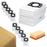 Pakaitinė dalis dulkių siurbliui K&auml;rcher WD4 WD5 WD6 &ndash; Komplektas 10 mai&scaron;ų ir filtras, 5 sluoksnių mikropluo&scaron;tas