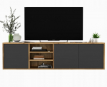 Pakabinama TV Spintelė Meble Lindner Ąžuolas Wotan Grafito Matinė 150 cm, 150 x 39 x 35