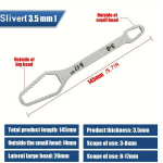 Torx universalus raktas akiniams, 3,5 mm storio 150 ilgio sidabro 8-17/3-8