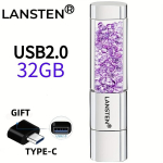 32GB 64GB 128GB Papuo&scaron;alų Kristalas Lūpdažis USB Atmintinė
