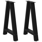 Kavos staliuko kojelės, a formos, 2 vnt., juoda, 50x(72-73)cm