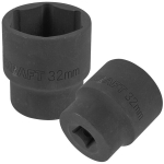 32mm 1/2" 6-kampė trumpa galvutė