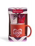 Kūno priežiūros rinkinys IDC Institute In Love: du&scaron;o želė, 50 ml + kūno losjonas, 50 ml + puodelis